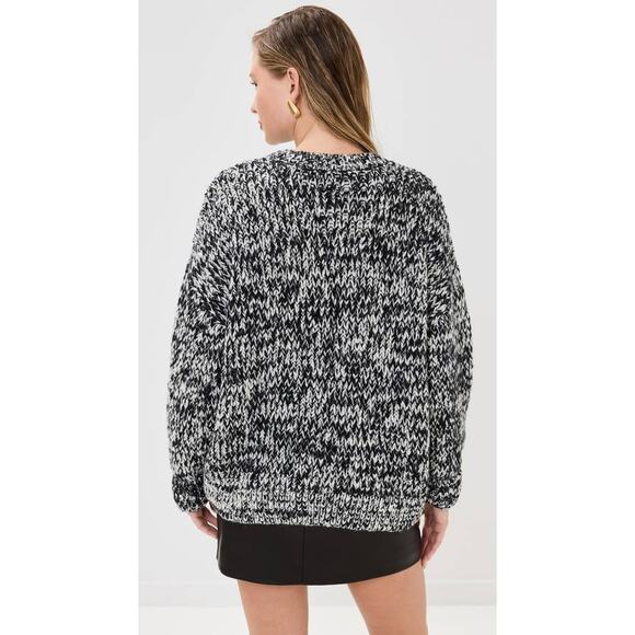 Anine Bing Sydney Crewneck Sweater in Black and White M - Picture 4 of 5